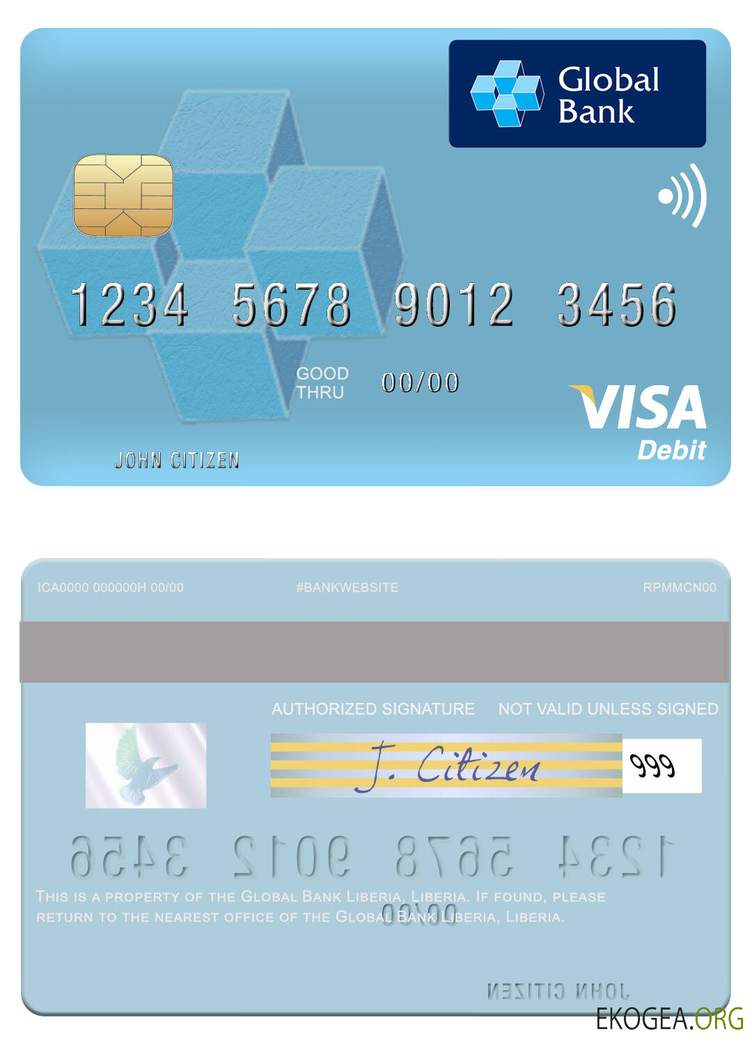 Carte de débit visa Libéria Global Bank Libéria